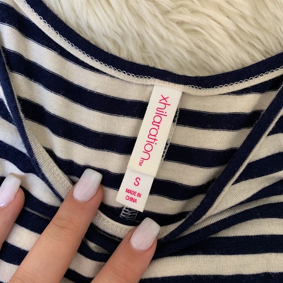 Striped and Lace Tank Top - Picture 2 of 3